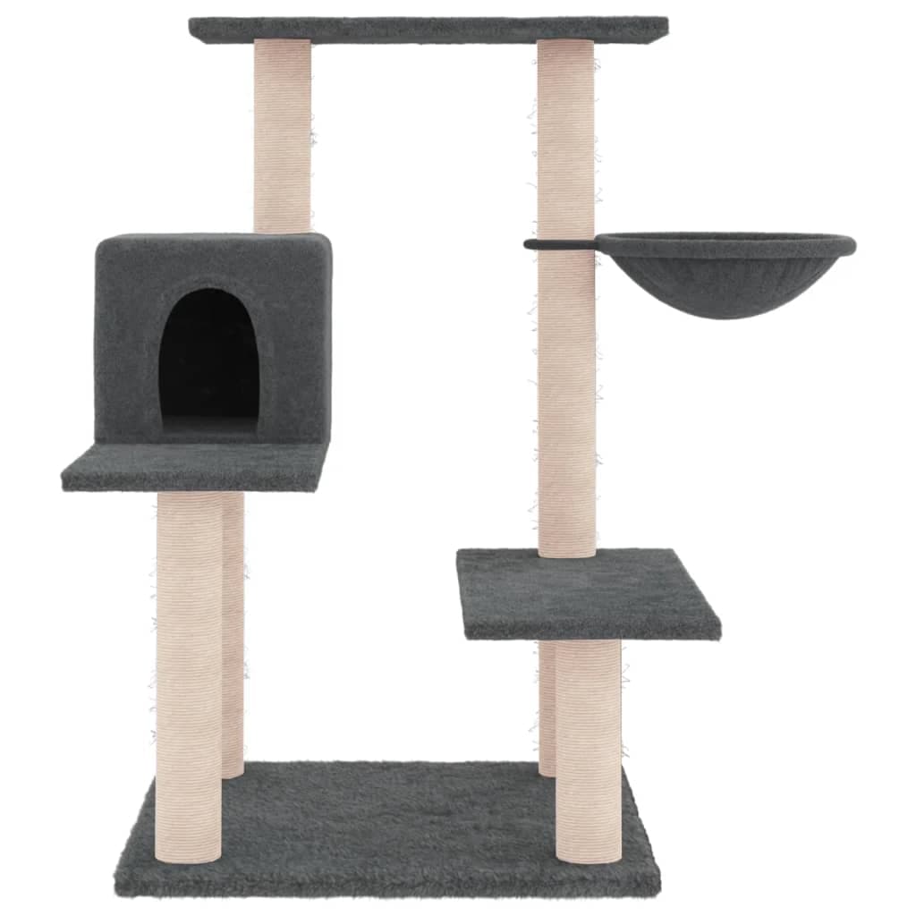 Albero per Gatti con Tiragraffi in Sisal Grigio Scuro 82,5 cm — miniatura 3 di 7