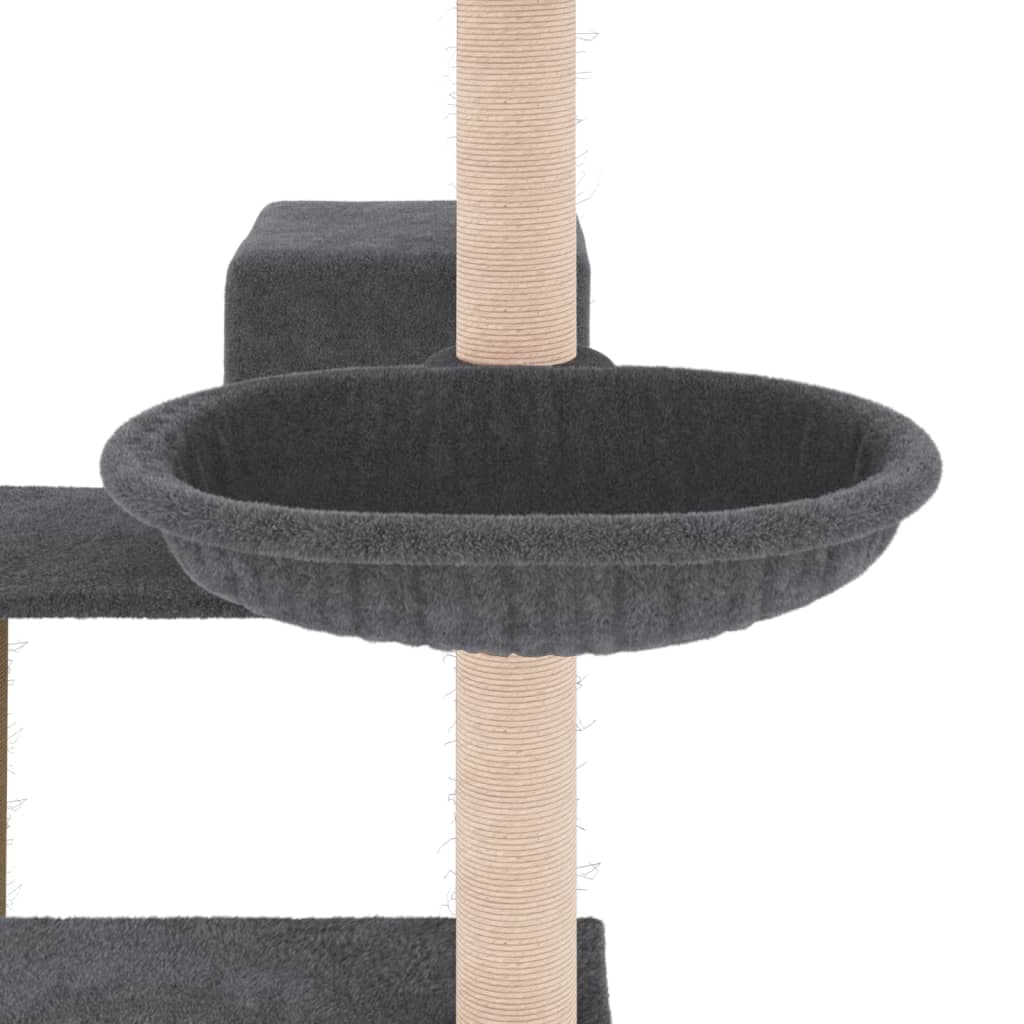Albero per Gatti con Tiragraffi in Sisal Grigio Scuro 82,5 cm — miniatura 6 di 7