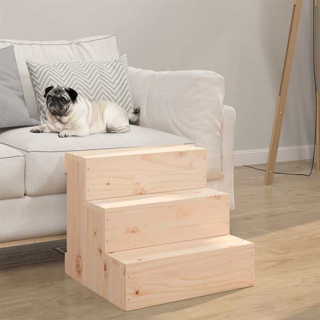 Scala per Animali 40x37,5x35 cm in Legno Massello di Pino — miniatura 3 di 6