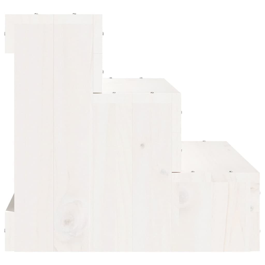 Scala per Animali Bianca 40x37,5x35cm in Legno Massello di Pino — miniatura 4 di 6