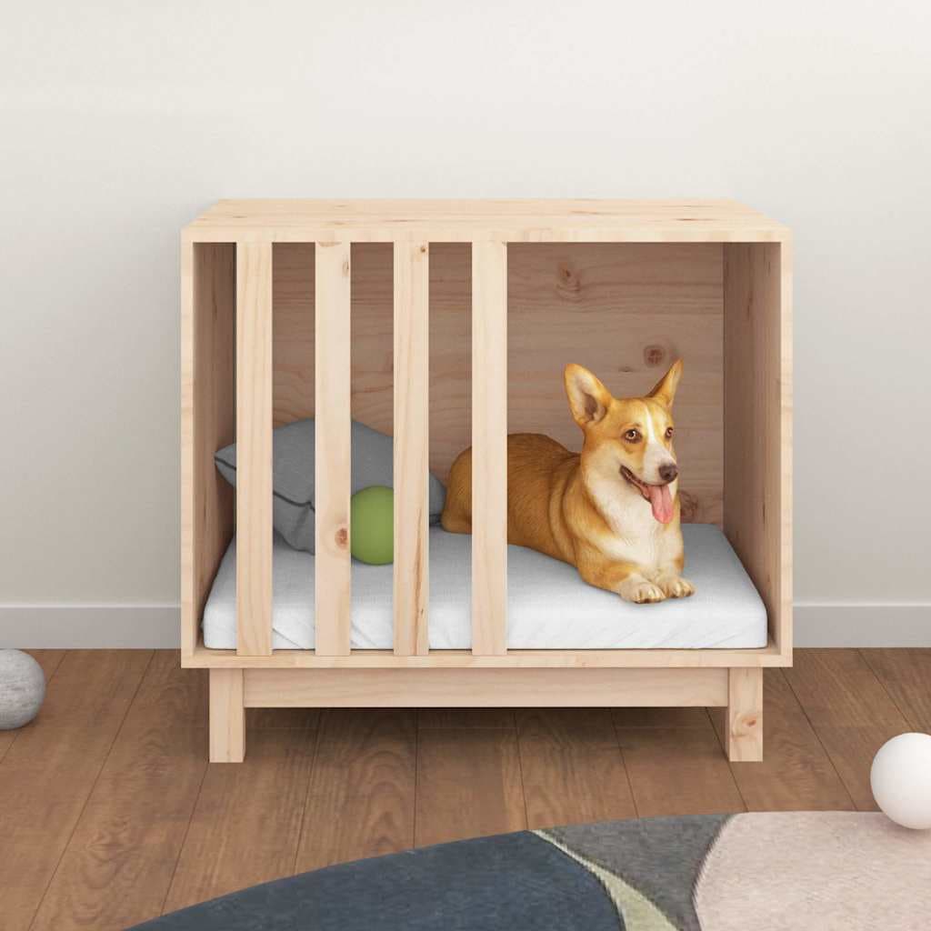 Casetta per Cani 70x50x62 cm in Legno Massello di Pino — foto 3 di 8