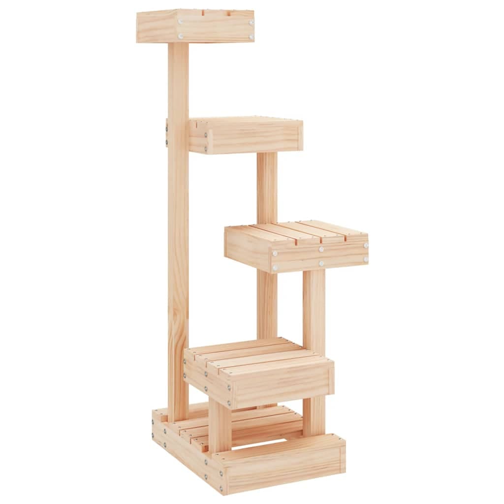 Albero per Gatti 45,5x49x103 cm in Legno Massello di Pino — miniatura 2 di 6