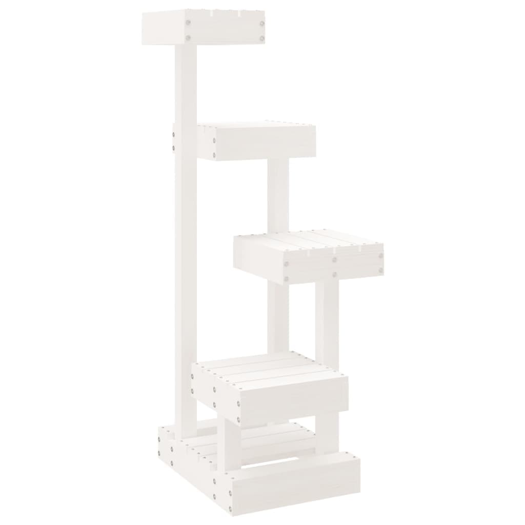 Albero per Gatti Bianco 45,5x49x103cm in Legno Massello di Pino — miniatura 2 di 6