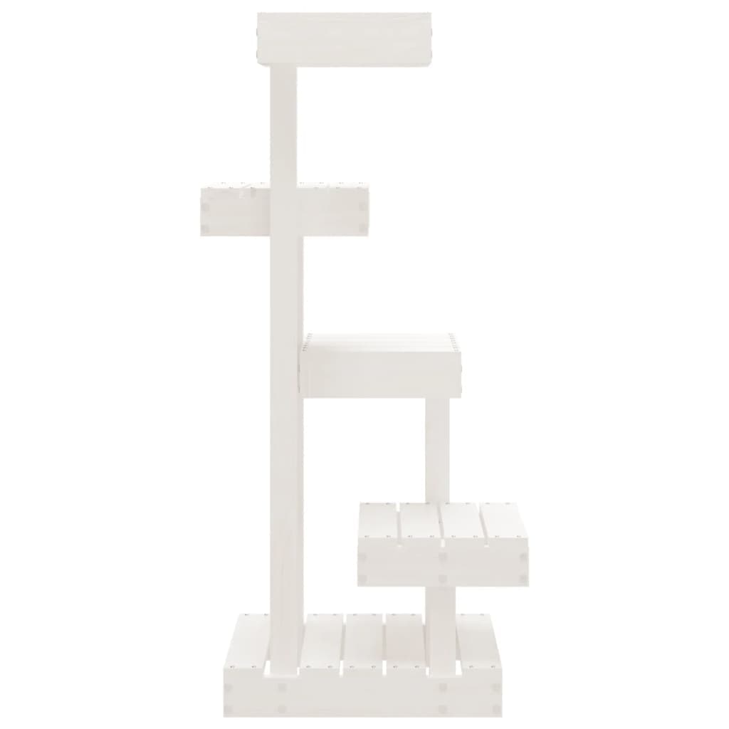 Albero per Gatti Bianco 45,5x49x103cm in Legno Massello di Pino — miniatura 4 di 6