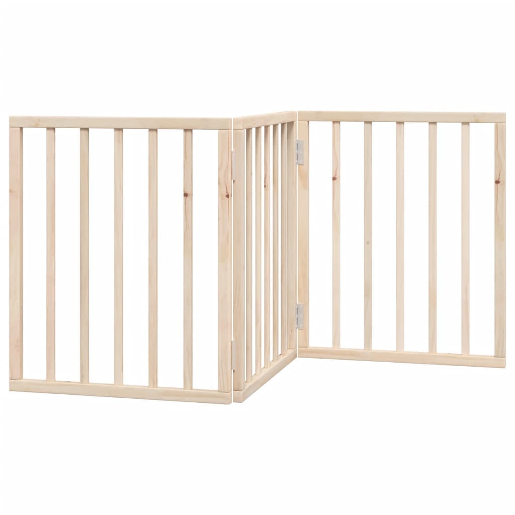 Cancelletto per cani pieghevole a 3 pannelli 150 cm in legno di pioppo — miniatura 5 di 8