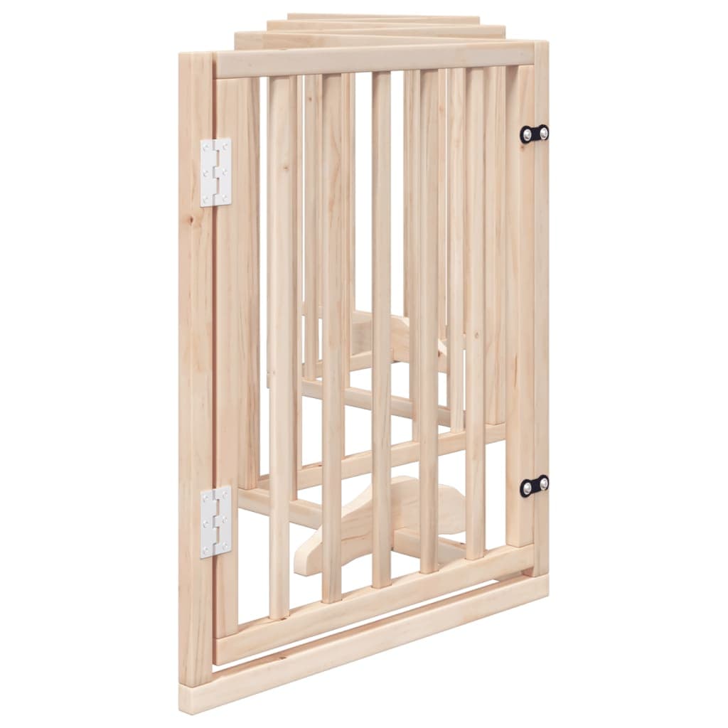 Cancelletto per cani con porta pieghevole 6 pannelli 300 cm in legno di pioppo — miniatura 4 di 10