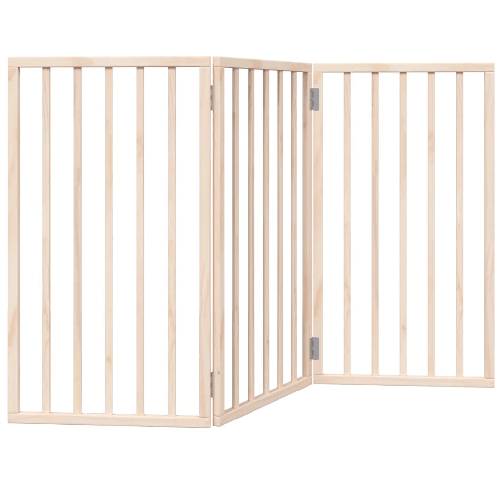Cancelletto per cani pieghevole a 3 pannelli 150 cm in legno di pioppo — miniatura 2 di 8