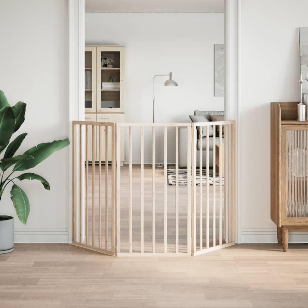 Cancelletto per cani pieghevole a 3 pannelli 150 cm in legno di pioppo — miniatura 3 di 8