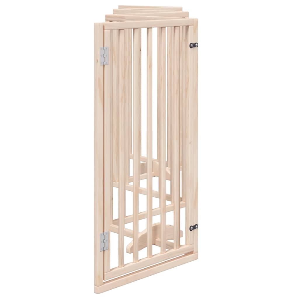 Cancelletto per cani con porta pieghevole 6 pannelli 300 cm in legno di pioppo — miniatura 4 di 10