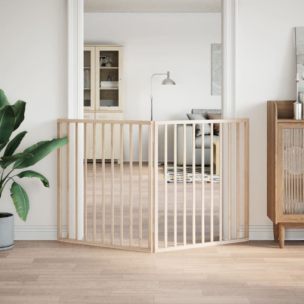 Cancelletto per cani pieghevole 2 pannelli 160 cm in legno di pioppo — miniatura 3 di 8