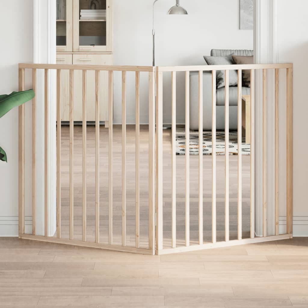 Cancelletto per cani pieghevole 2 pannelli 160 cm in legno di pioppo — miniatura 1 di 8