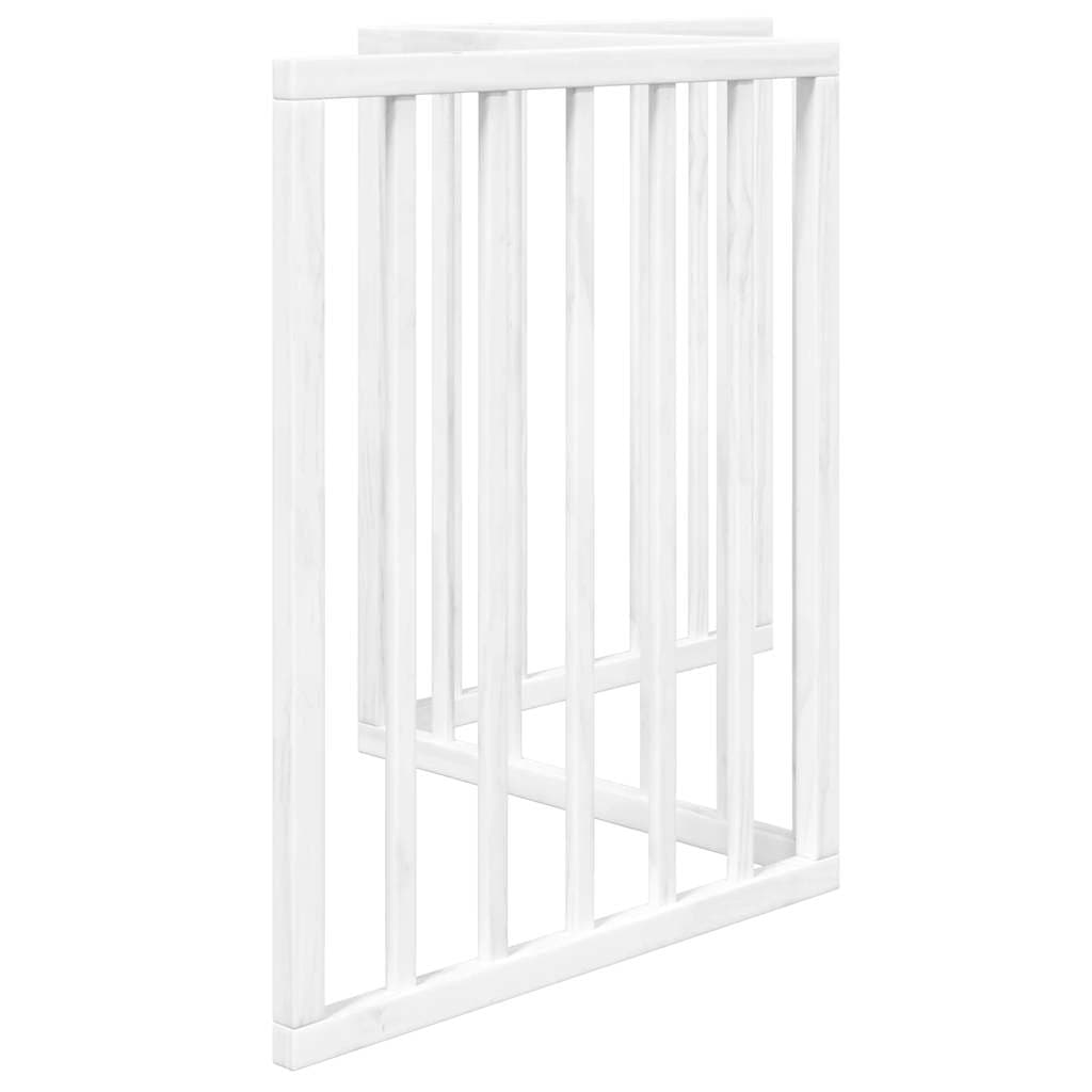 Cancello per Cani Pieghevole 3 Pannelli Bianco 150 cm Pioppo — miniatura 4 di 8