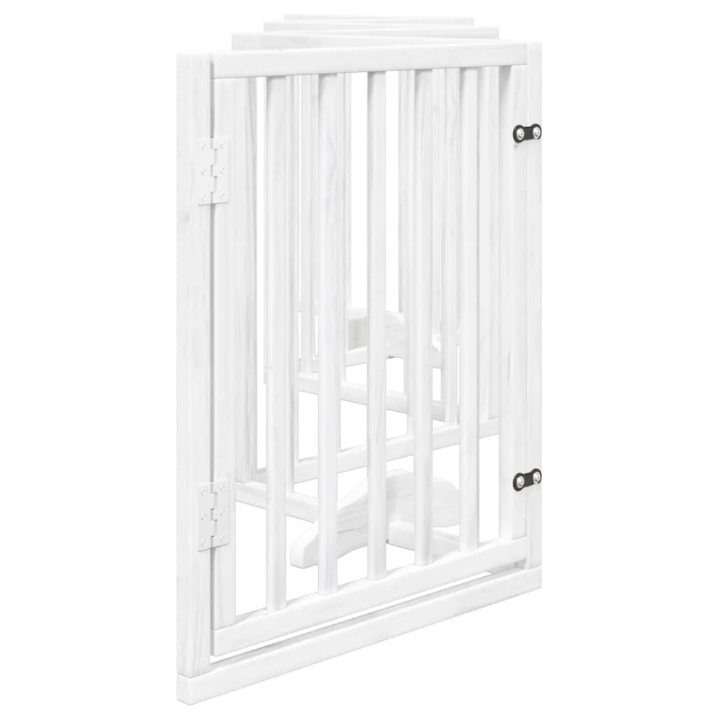 Cancello Cani Porta Pieghevole Bianco 6 Pannelli 300 cm Pioppo — miniatura 4 di 10