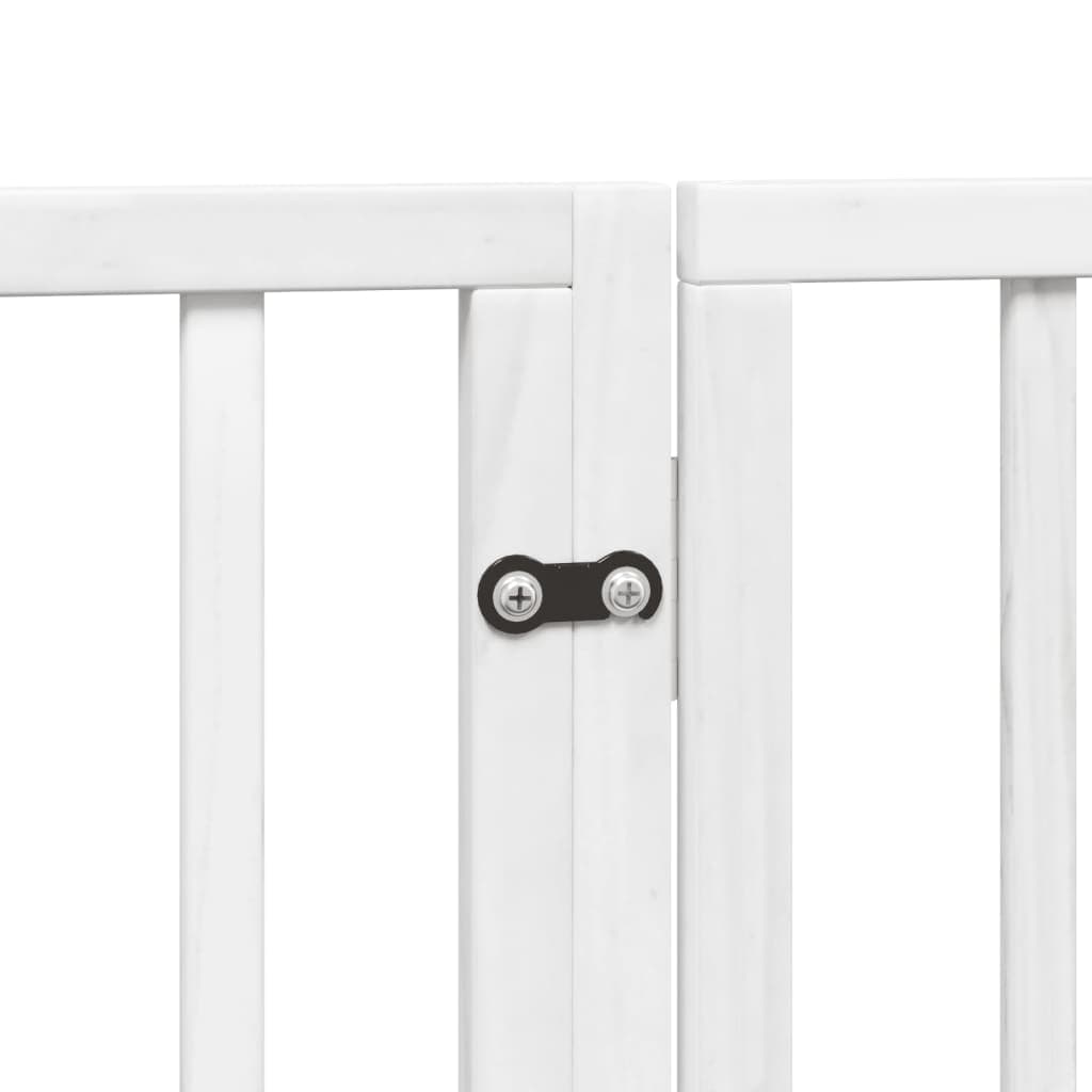 Cancello Cani Porta Pieghevole Bianco 6 Pannelli 300 cm Pioppo — miniatura 8 di 10
