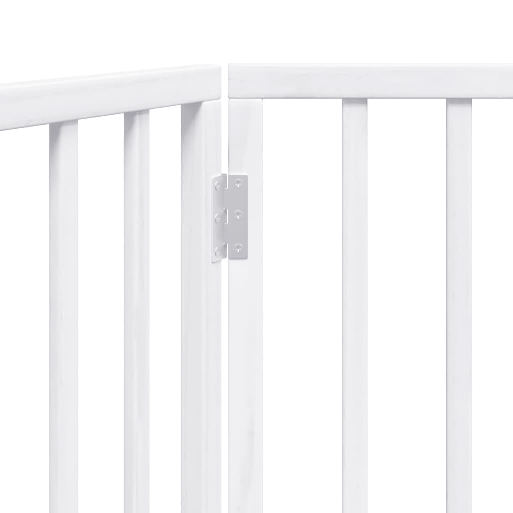 Cancelletto per cani pieghevole a 3 pannelli bianco 150 cm in legno di pioppo — miniatura 7 di 8