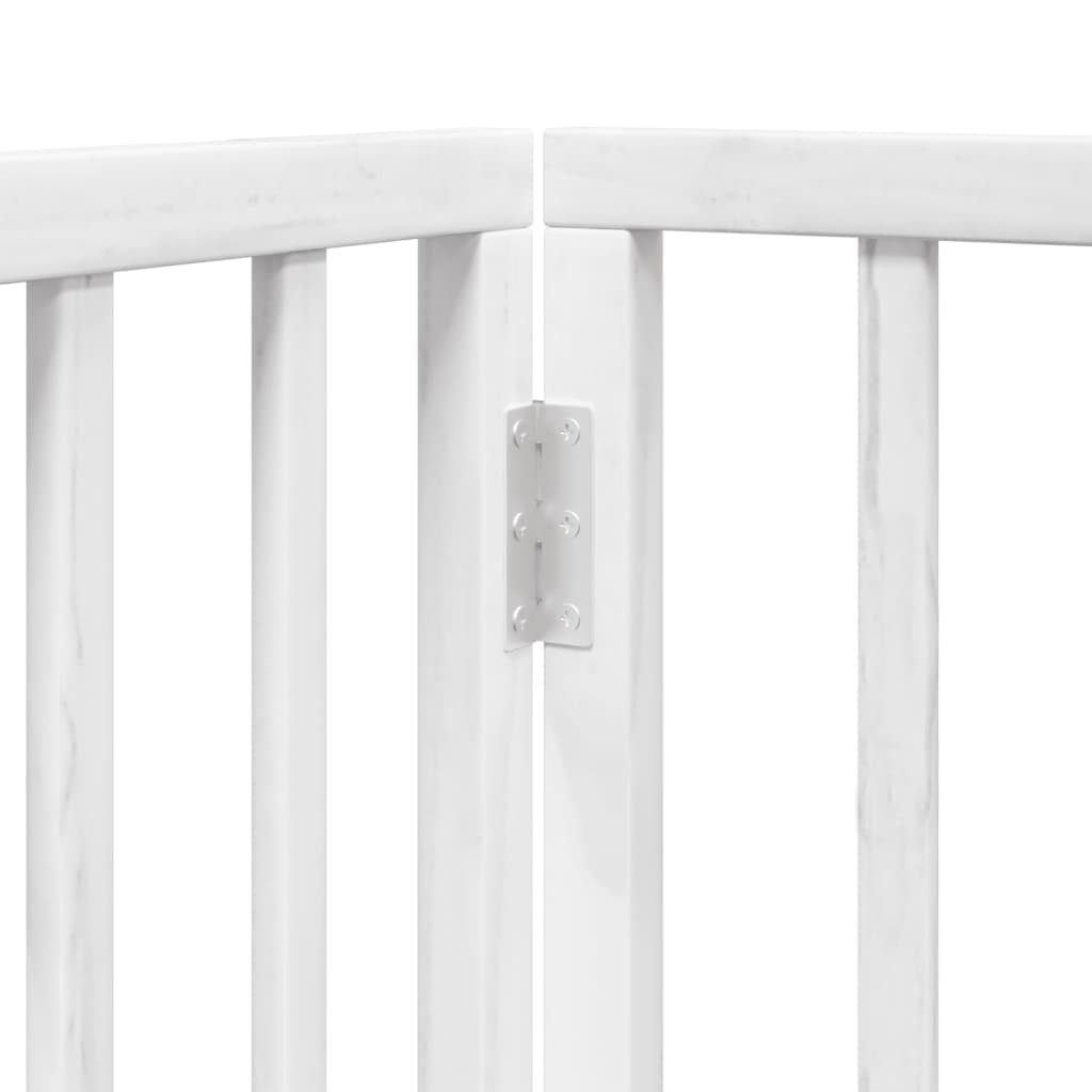 Cancello Cani Porta Pieghevole Bianco 4 Pannelli 320 cm Pioppo — foto 9 di 10