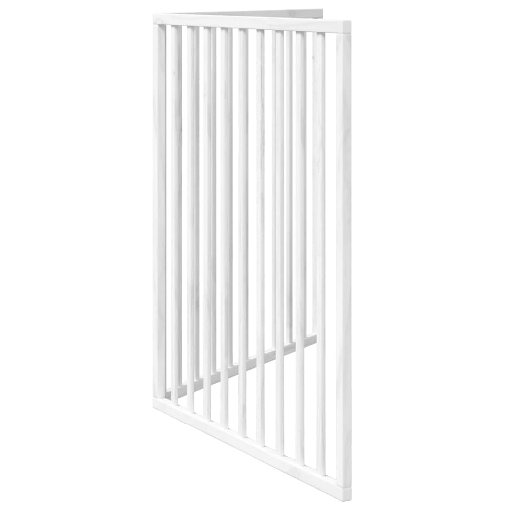 Cancelletto per cani pieghevole 2 pannelli bianco 160 cm in legno di pioppo — miniatura 4 di 8