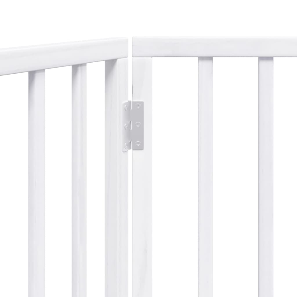 Cancelletto per cani pieghevole 2 pannelli bianco 160 cm in legno di pioppo — miniatura 7 di 8