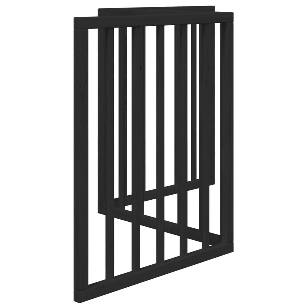 Cancello per Cani Pieghevole 3 Pannelli Nero 150cm Legno Pioppo — miniatura 4 di 8