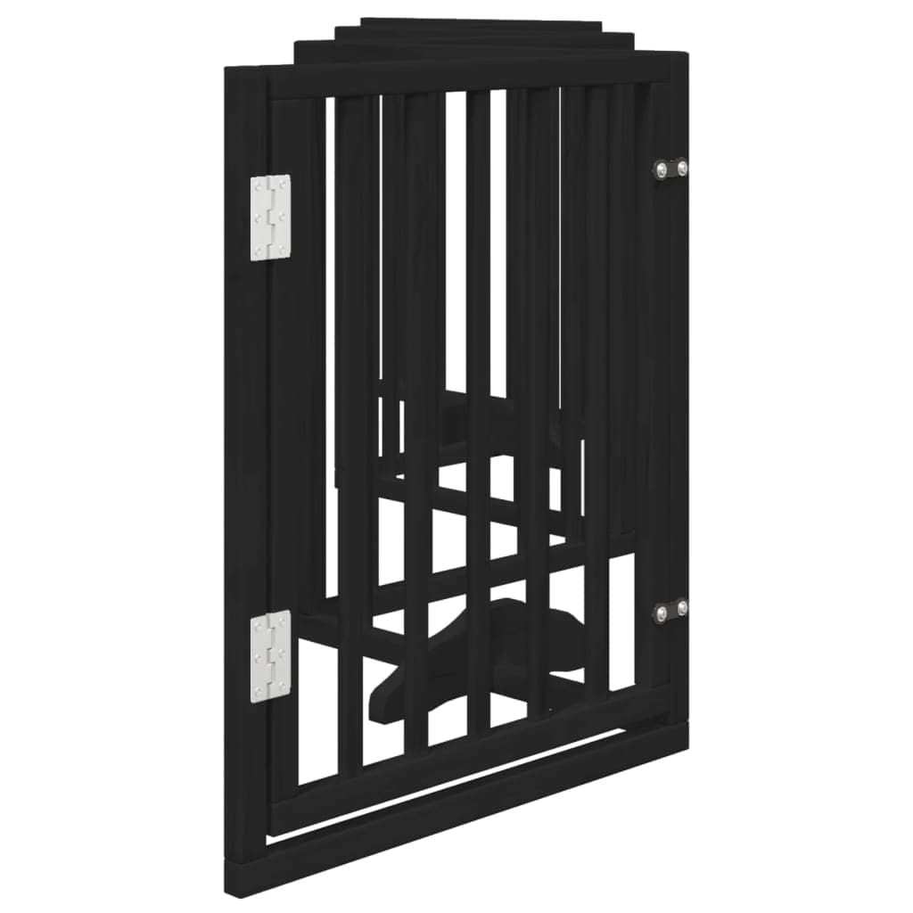 Cancello per Cani Porta Pieghevole Nero 6 Pannelli 300cm Pioppo — miniatura 4 di 10