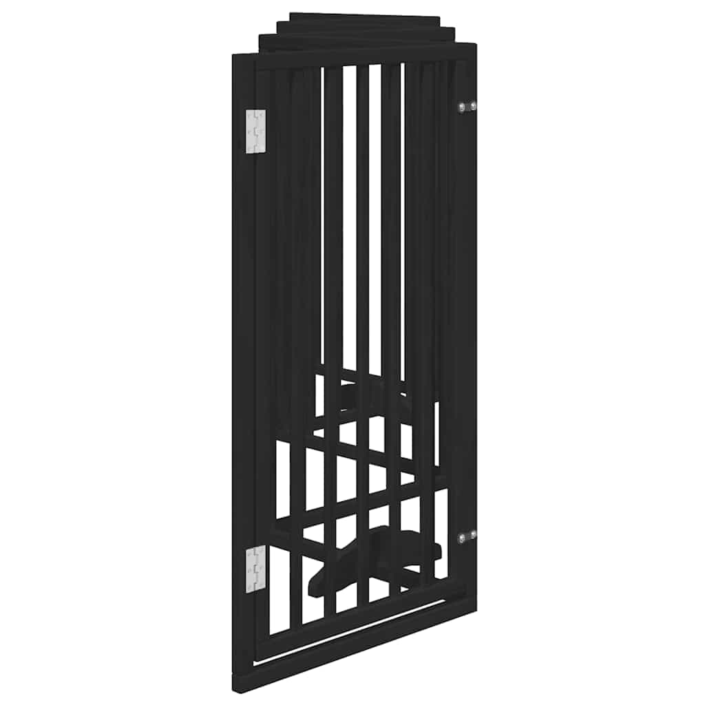 Cancello per Cani Porta Pieghevole Nero 6 Pannelli 300cm Pioppo — miniatura 4 di 10