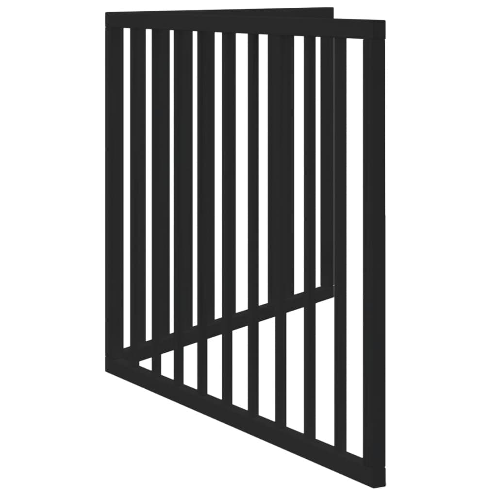Cancelletto per cani pieghevole 2 pannelli nero 160 cm in legno di pioppo — miniatura 4 di 8