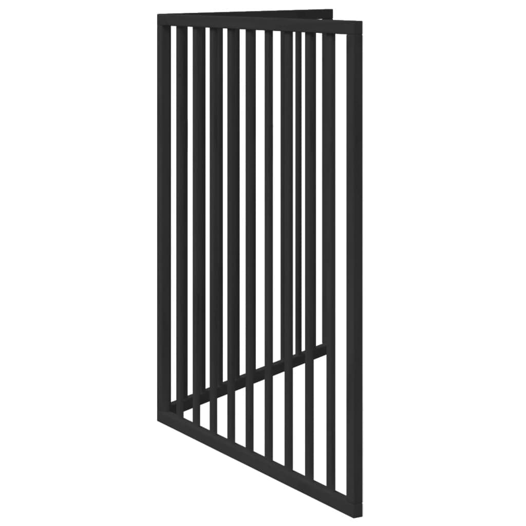 Cancelletto per cani pieghevole 2 pannelli nero 160 cm in legno di pioppo — miniatura 4 di 8