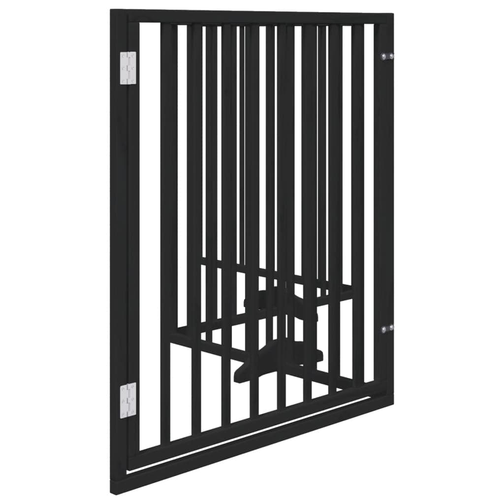 Cancello per Cani Porta Pieghevole Nero 4 Pannelli 320cm Pioppo — miniatura 4 di 10
