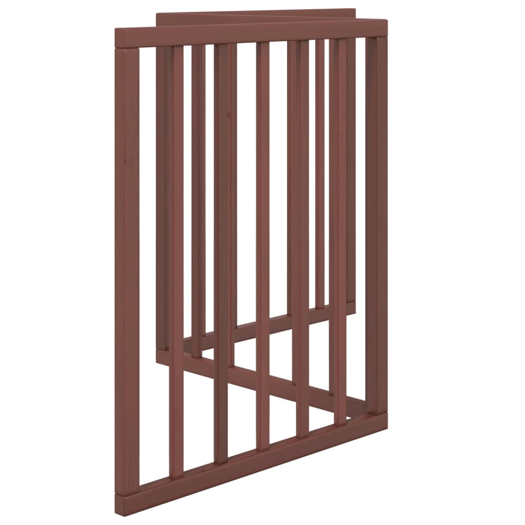 Cancello Cani Pieghevole 3 Pannelli Marrone 150cm Legno Pioppo — miniatura 4 di 8