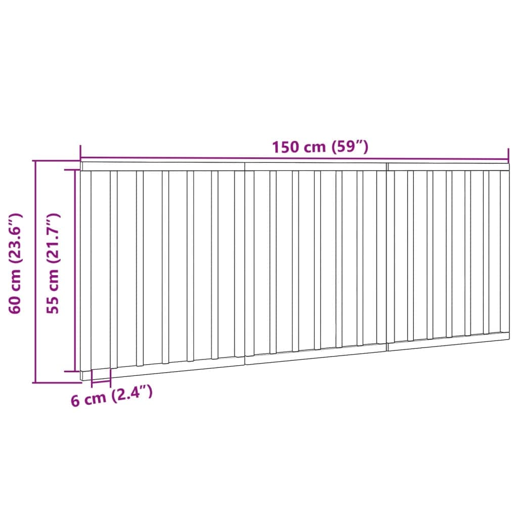 Cancello Cani Pieghevole 3 Pannelli Marrone 150cm Legno Pioppo — miniatura 8 di 8