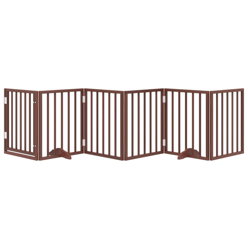 Cancello Cani Porta Pieghevole Marrone 6 Pannelli 300cm Pioppo — miniatura 3 di 10