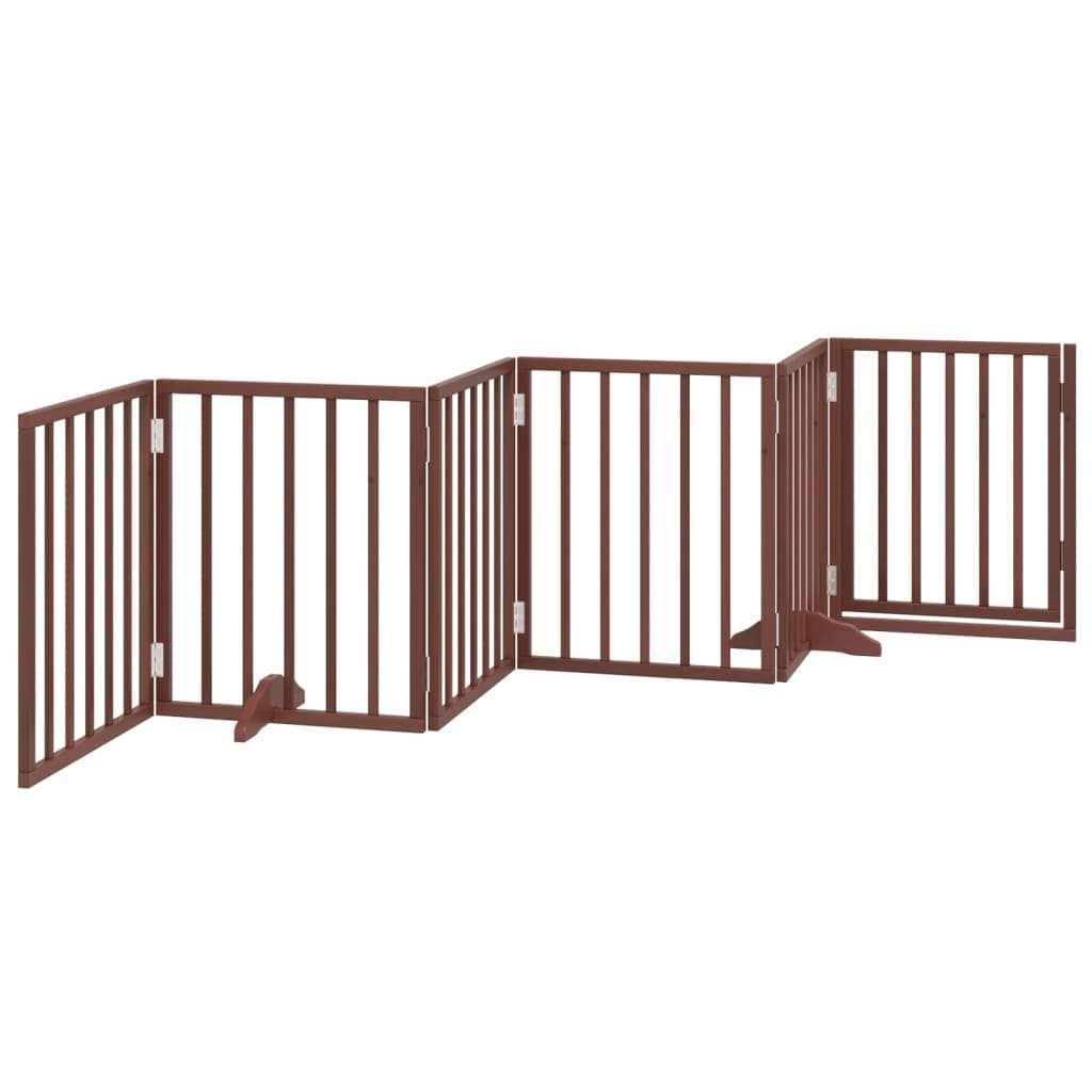 Cancello Cani Porta Pieghevole Marrone 6 Pannelli 300cm Pioppo — miniatura 5 di 10