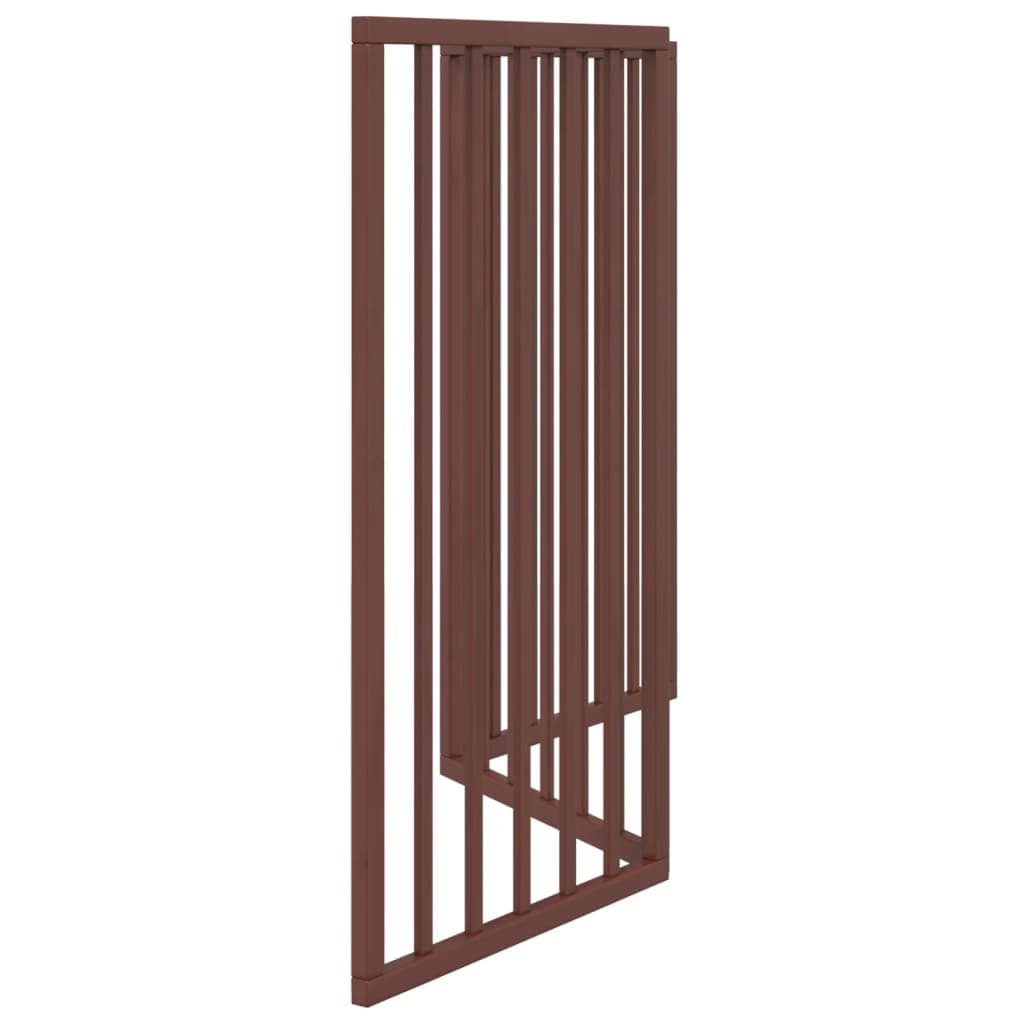Cancello Cani Pieghevole 3 Pannelli Marrone 150cm Legno Pioppo — miniatura 4 di 8