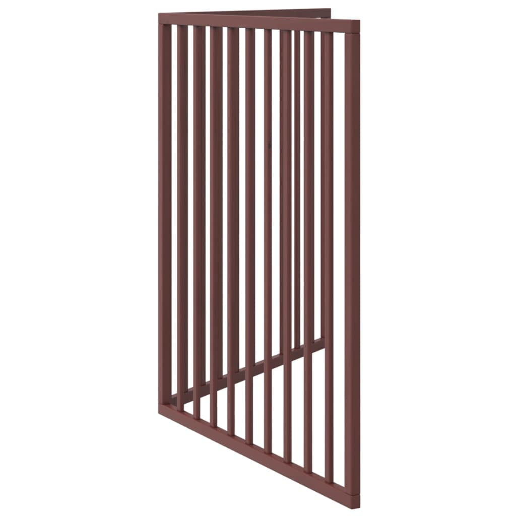 Cancello Cani Pieghevole 2 Pannelli Marrone 160cm Legno Pioppo — miniatura 4 di 8