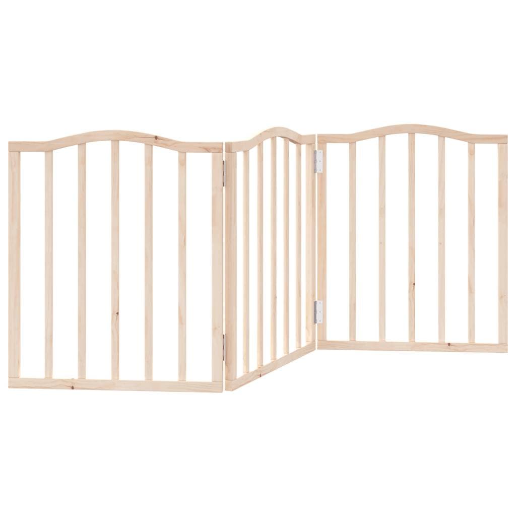 Cancello per Cani Pieghevole 3 Pannelli 150 cm Legno di Pioppo — miniatura 5 di 8