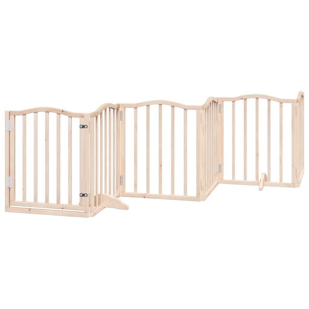 Cancello per Cani Pieghevole 6 Pannelli 300 cm Legno di Pioppo — miniatura 2 di 10
