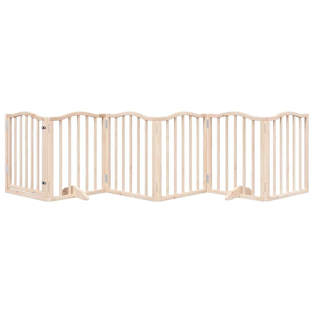 Cancello per Cani Pieghevole 6 Pannelli 300 cm Legno di Pioppo — miniatura 3 di 10