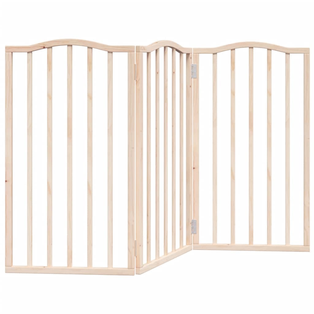 Cancello per Cani Pieghevole 3 Pannelli 150 cm Legno di Pioppo — miniatura 2 di 8