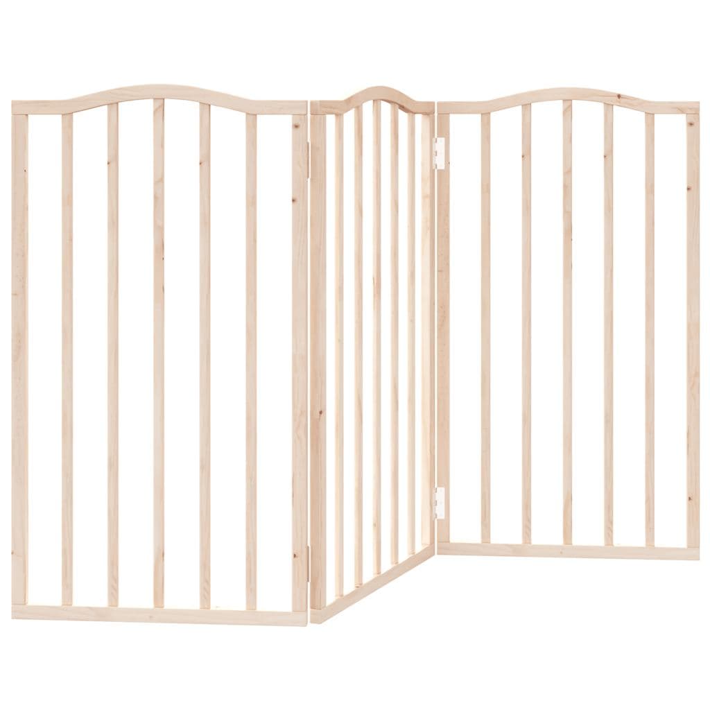 Cancello per Cani Pieghevole 3 Pannelli 150 cm Legno di Pioppo — miniatura 5 di 8