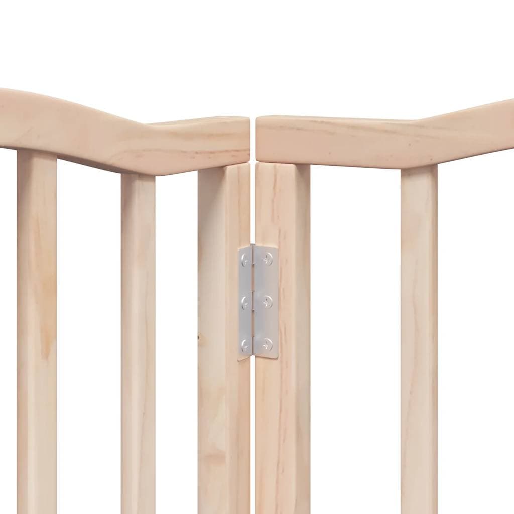Cancelletto per cani con porta pieghevole 6 pannelli 300 cm in legno di pioppo — miniatura 9 di 10