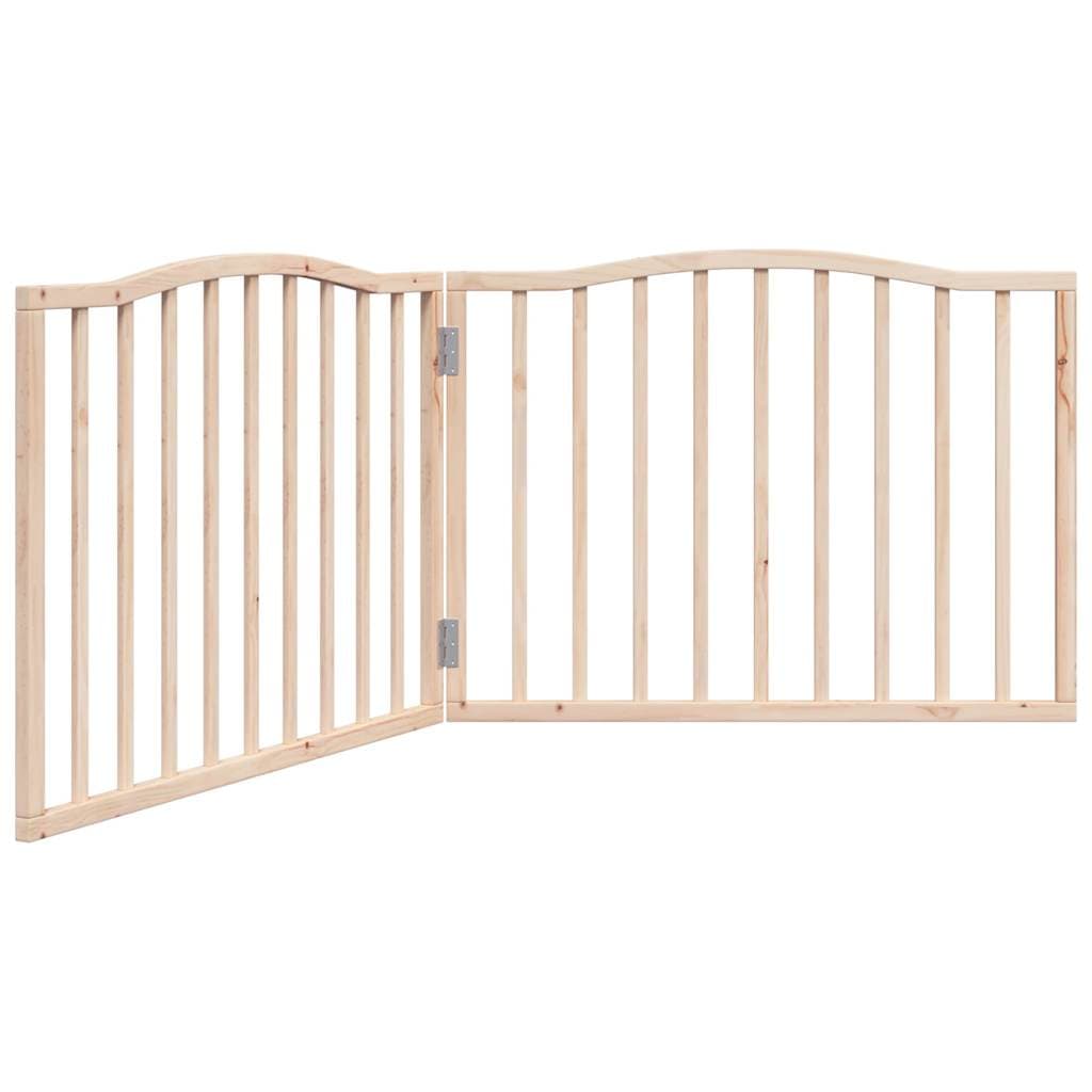 Cancello per Cani Pieghevole 2 Pannelli 160 cm Legno di Pioppo — miniatura 2 di 8