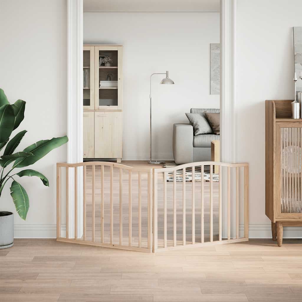 Cancello per Cani Pieghevole 2 Pannelli 160 cm Legno di Pioppo — miniatura 3 di 8