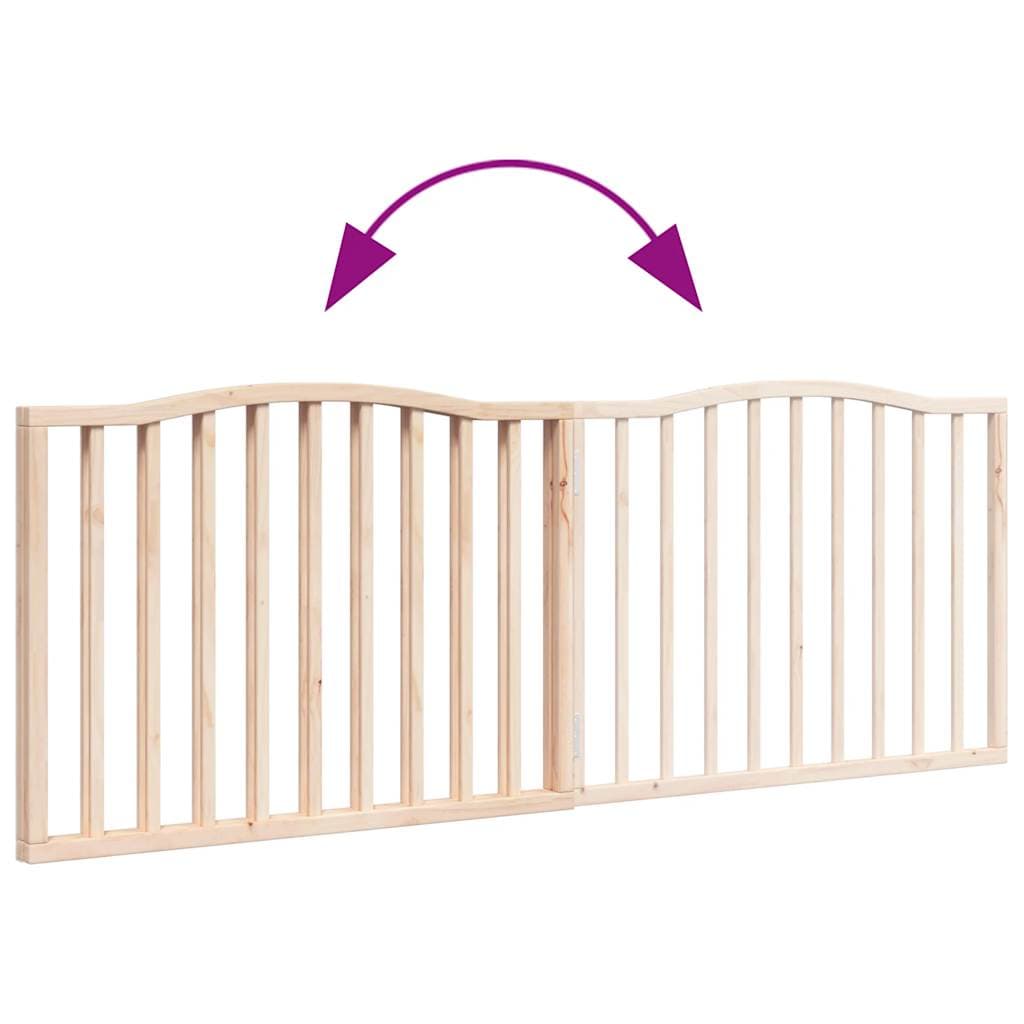 Cancello per Cani Pieghevole 2 Pannelli 160 cm Legno di Pioppo — miniatura 6 di 8