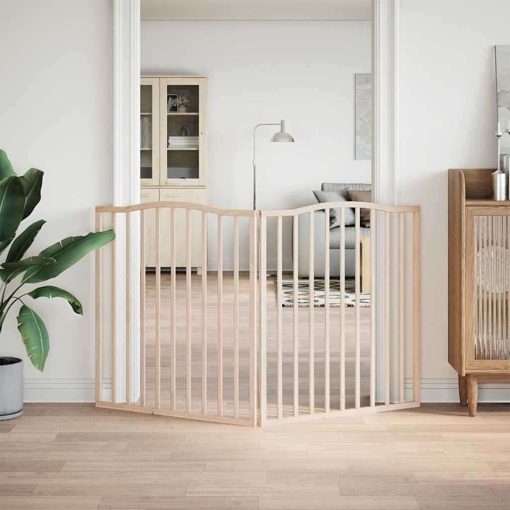 Cancello per Cani Pieghevole 2 Pannelli 160 cm Legno di Pioppo — miniatura 3 di 8