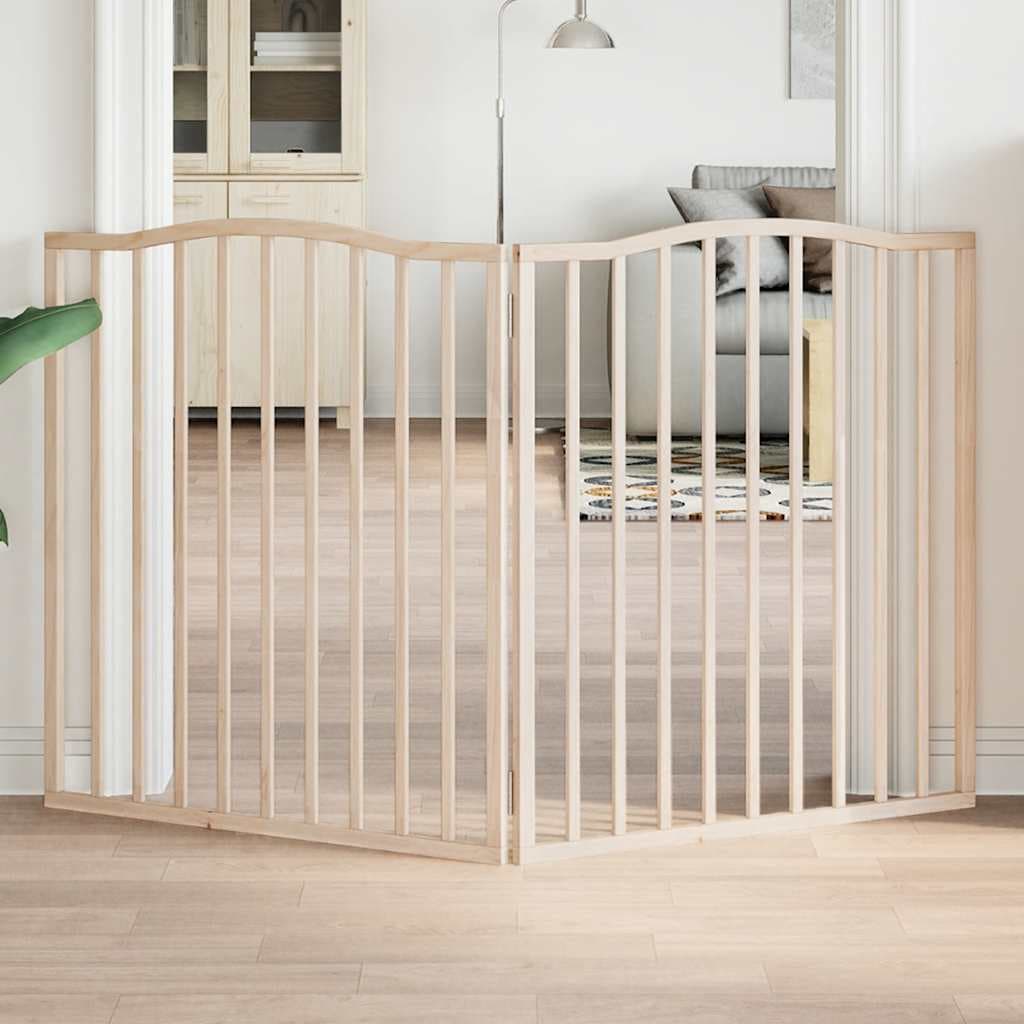 Cancello per Cani Pieghevole 2 Pannelli 160 cm Legno di Pioppo — miniatura 1 di 8