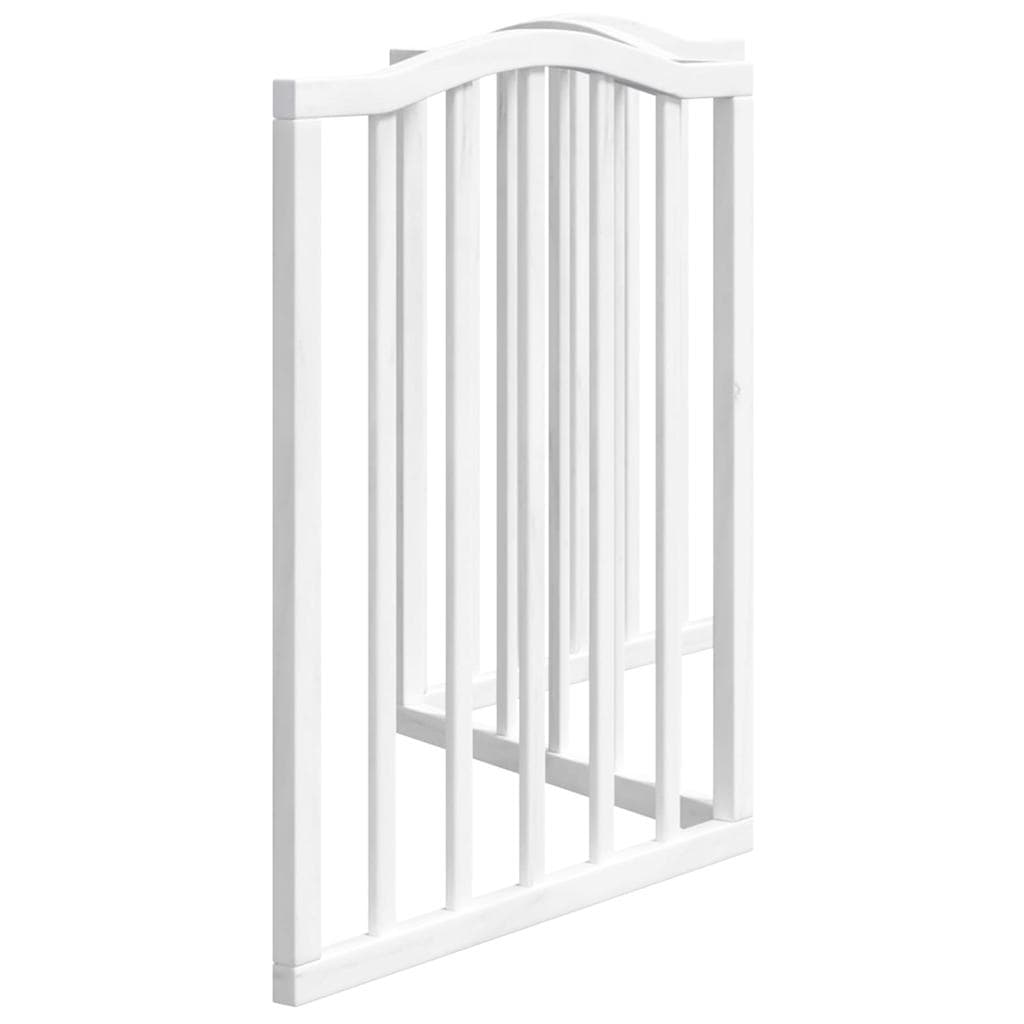 Cancello per Cani Pieghevole 3 Pannelli Bianco 150 cm Pioppo — miniatura 4 di 8