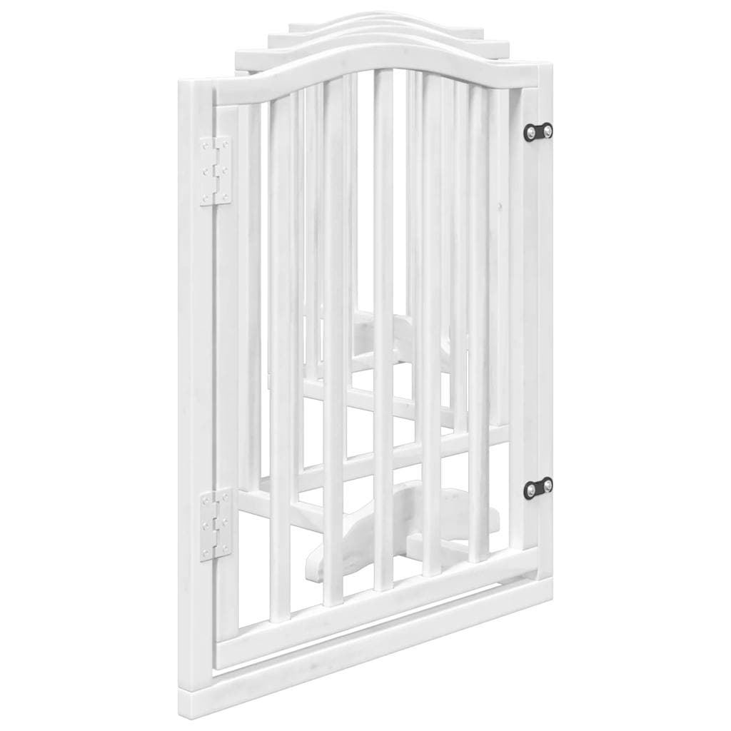 Cancello Cani Porta Pieghevole Bianco 6 Pannelli 300 cm Pioppo — miniatura 4 di 10