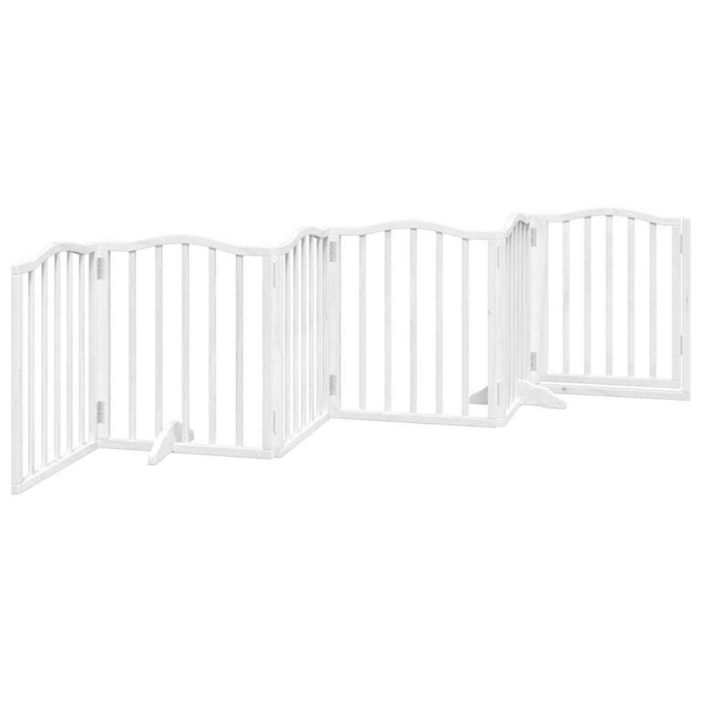 Cancello Cani Porta Pieghevole Bianco 6 Pannelli 300 cm Pioppo — miniatura 5 di 10