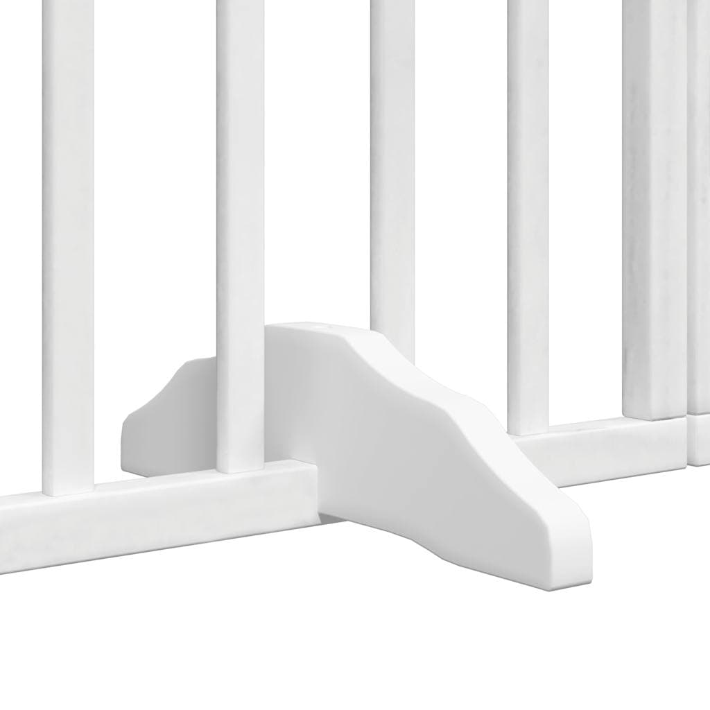 Cancello Cani Porta Pieghevole Bianco 6 Pannelli 300 cm Pioppo — miniatura 8 di 10