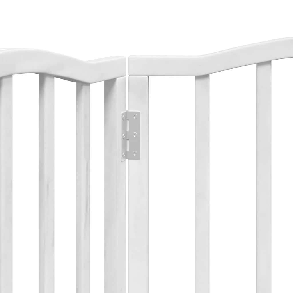 Cancello per Cani Pieghevole 3 Pannelli Bianco 150 cm Pioppo — miniatura 7 di 8
